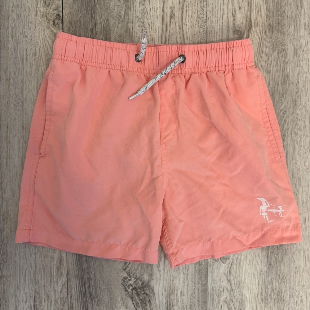 The Endless Summer Kids Swim Trunks in Orange pink color
